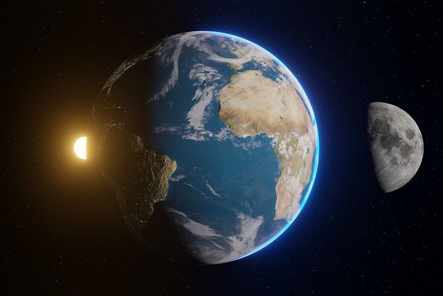 月は太陽との方向によって見え方が異なり、太陽の光が当たっている部分で満ち欠けが決まる